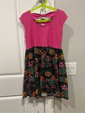 Girls' Pink Floral Roxy Skater Dress